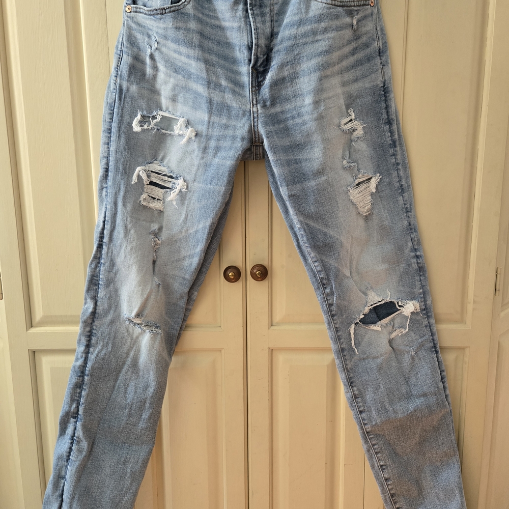 American Eagle Outfitters Light Blue Distressed Skinny Jeans